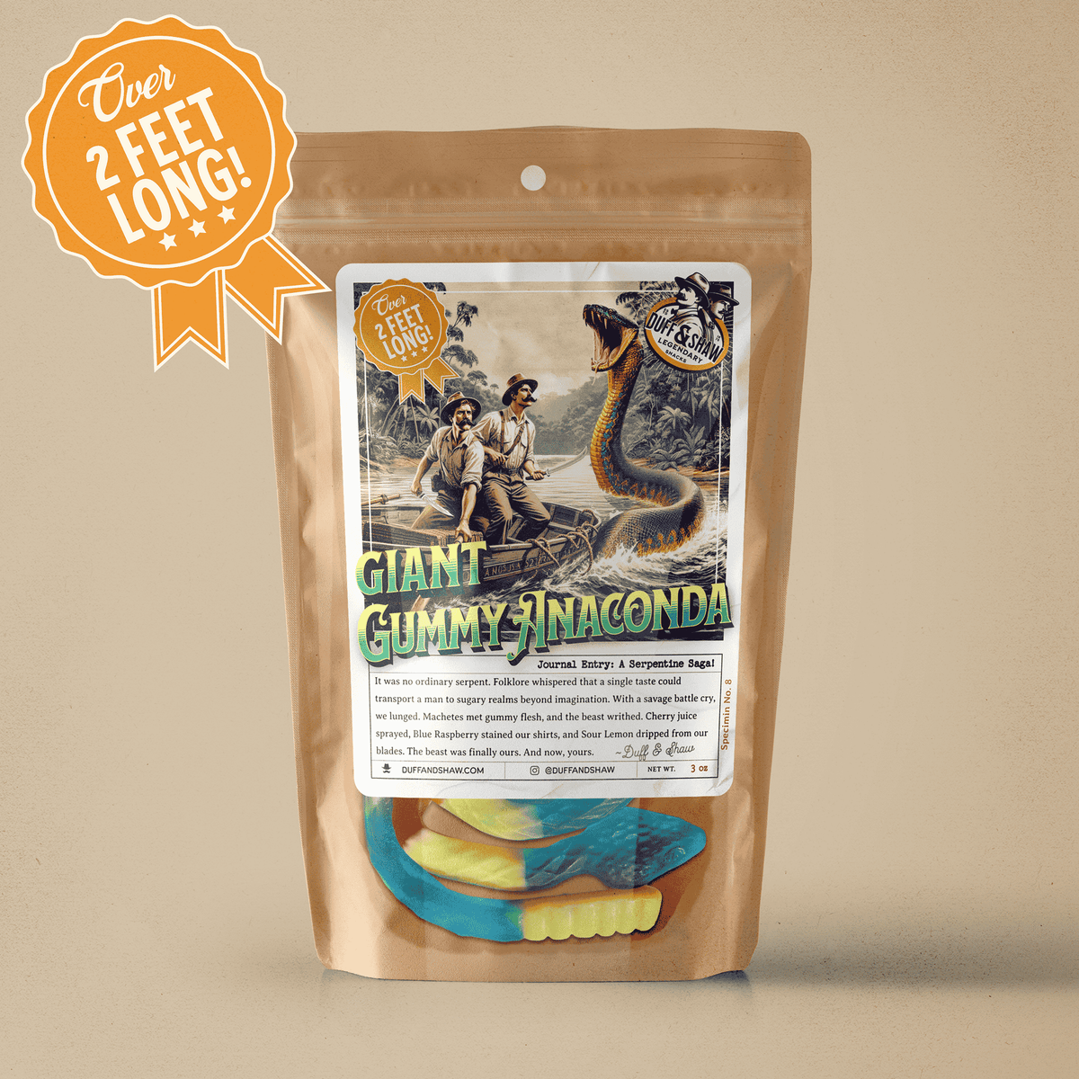 GIANT Gummy Anaconda candy product photo, alternate view 5 – Duff & Shaw Legendary Snacks