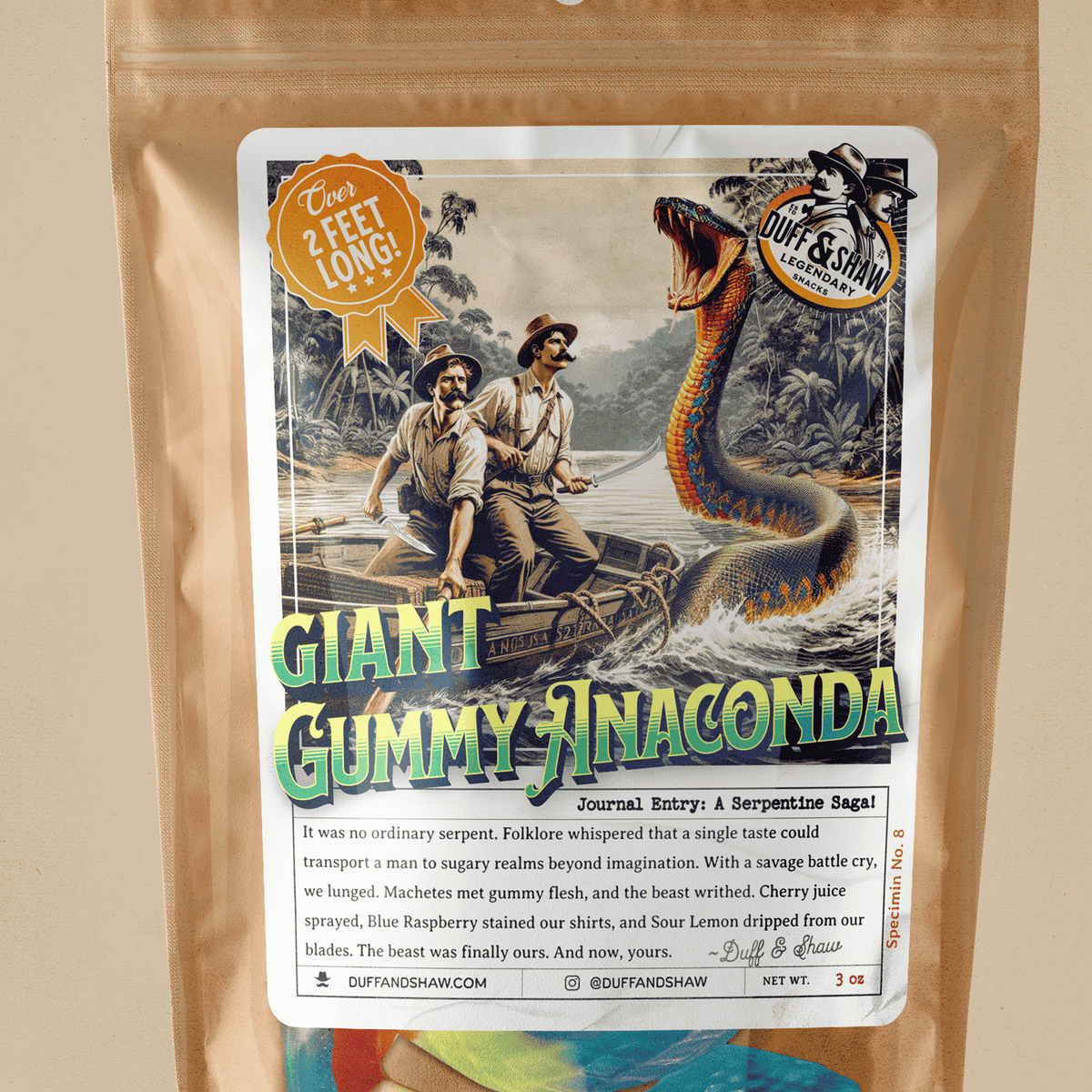 GIANT Gummy Anaconda candy product photo, alternate view 6 – Duff & Shaw Legendary Snacks