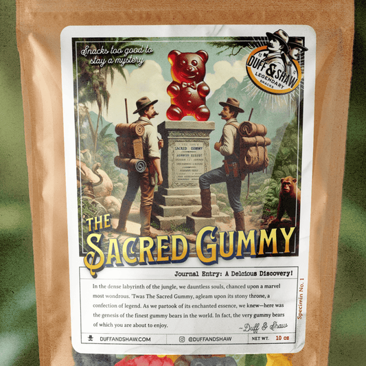 The Sacred Gummy-Gummie Bears candy packaging – Duff & Shaw Legendary Snacks
