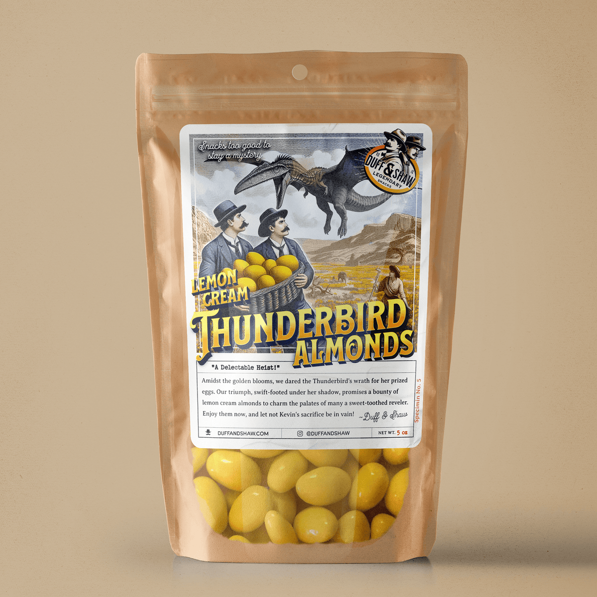 Thunderbird Almonds - Lemon Cream snack product photo, alternate view 6 – Duff & Shaw Legendary Snacks