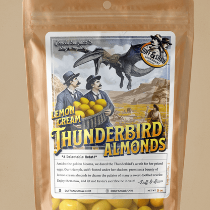 Thunderbird Almonds - Lemon Cream snack product photo, alternate view 5 – Duff & Shaw Legendary Snacks