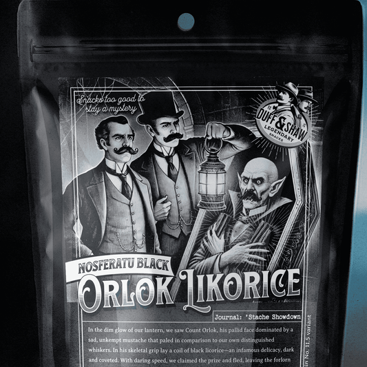 Nosferatu’s Black Licorice candy packaging – Duff & Shaw Legendary Snacks