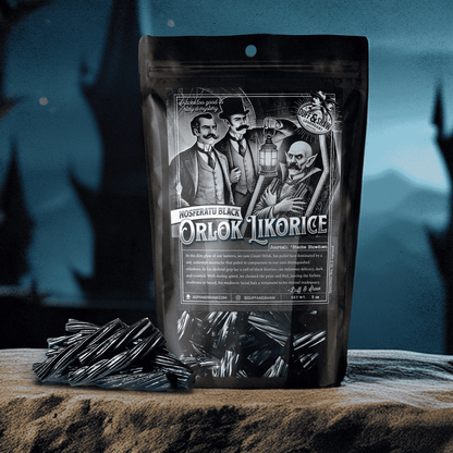 Nosferatu’s Black Licorice candy product photo, alternate view 2 – Duff & Shaw Legendary Snacks