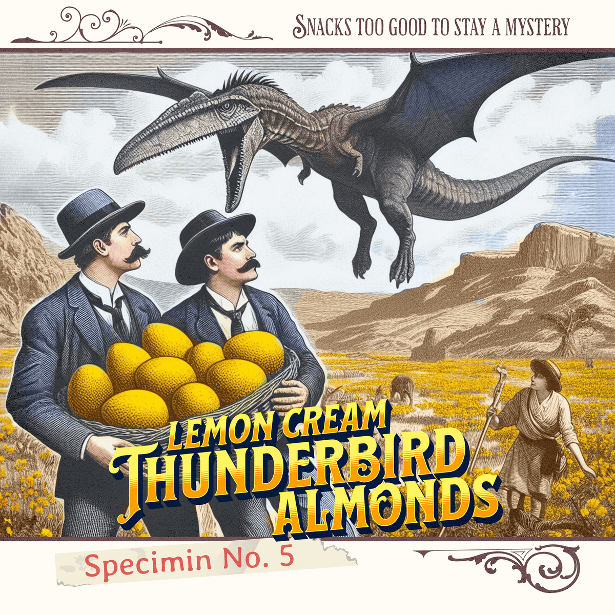 Thunderbird Almonds - Lemon Cream snack product photo, alternate view 4 – Duff & Shaw Legendary Snacks