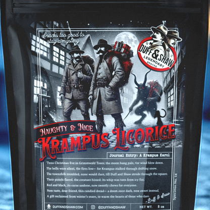 Naughty or Nice Krampus Licorice candy product photo, alternate view 4 – Duff & Shaw Legendary Snacks