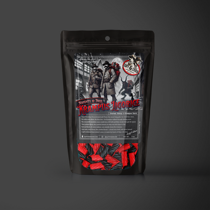 Naughty or Nice Krampus Licorice candy product photo, alternate view 6 – Duff & Shaw Legendary Snacks