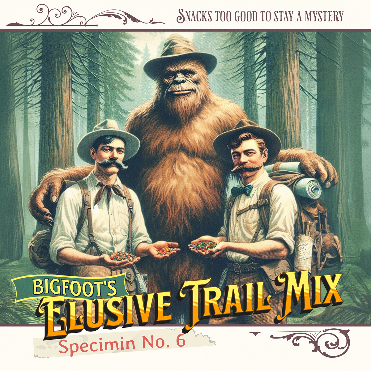 Sasquatch's Elusive Trail Mix snack product photo, alternate view 4 – Duff & Shaw Legendary Snacks