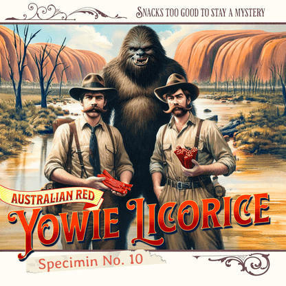 Yowie's Australian Red Licorice candy product photo, alternate view 4 – Duff & Shaw Legendary Snacks