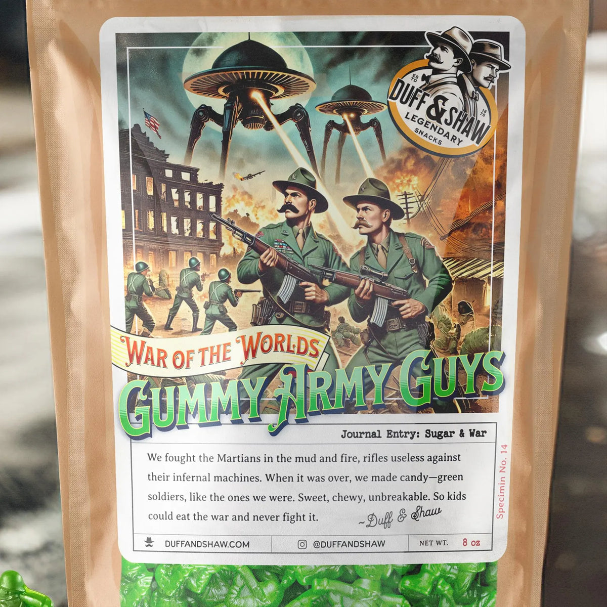 Gummy Army Guys - Limited candy product photo, alternate view 4 – Duff & Shaw Legendary Snacks