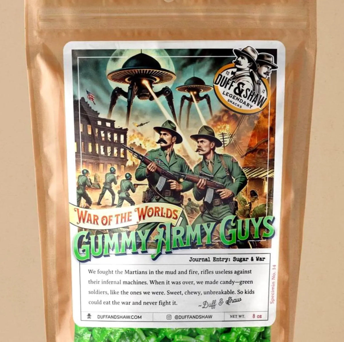Gummy Army Guys - Limited candy product photo, alternate view 5 – Duff & Shaw Legendary Snacks