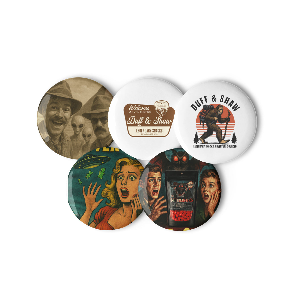 Duff & Shaw Pin Set product product photo, alternate view 2 – Duff & Shaw Legendary Snacks