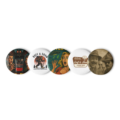 Duff & Shaw Pin Set product packaging – Duff & Shaw Legendary Snacks