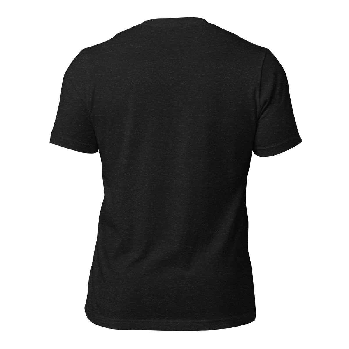 Duff & Shaw - American Hero in black heather unisex T-shirt, back view – Duff & Shaw