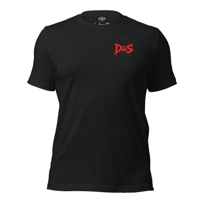 D&S - Mothman Shirt in black heather unisex T-shirt, front view – Duff & Shaw