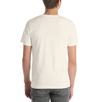 Duff & Shaw Barrel Logo Tee in vintage white unisex T-shirt, back view – Duff & Shaw